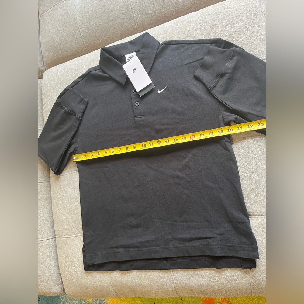 NWT Nike Sportswear Essential Women’s Oversized Long-Sleeve Polo XS Black - Picture 3 of 6